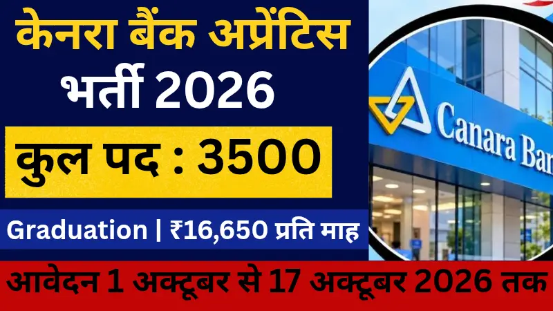 Canara Bank Apprentice Recruitment 2026