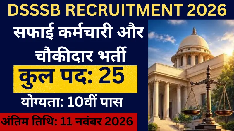 DSSSB Sweeper and Chowkidar Recruitment 2026